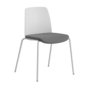 Origpic da — Choice – Stol med tygsits, plastrygg och vitt stativ