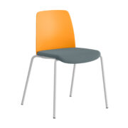 Origpic e — Choice – Stol med tygsits, plastrygg och vitt stativ