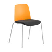 Origpic faa — Choice – Stol med tygsits, plastrygg och vitt stativ