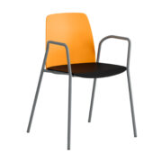 Origpic a e — Choice – Plaststol med armstöd och silver stativ