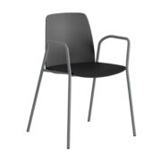 Origpic ce c — Choice – Plaststol med armstöd och silver stativ