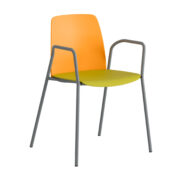 Origpic ca e — Choice – Plaststol med armstöd och silver stativ