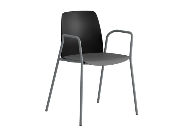 Origpic fb c — Choice – Plaststol med armstöd och silver stativ