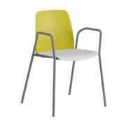 Origpic e e — Choice – Plaststol med armstöd och silver stativ