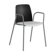 Origpic ef — Choice – Plaststol med armstöd och silver stativ