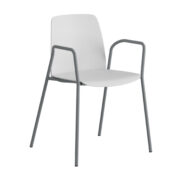 Origpic ede — Choice – Plaststol med armstöd och silver stativ