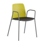 Origpic c def — Choice – Plaststol med armstöd och silver stativ