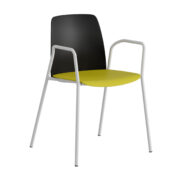 Origpic e a — Choice – Plaststol med armstöd och vitt stativ