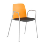 Origpic e e — Choice – Plaststol med armstöd och vitt stativ