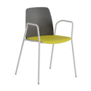 Origpic bc — Choice – Plaststol med armstöd och vitt stativ