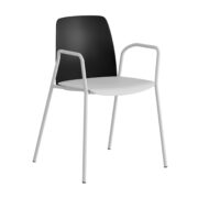 Origpic d c — Choice – Plaststol med armstöd och vitt stativ