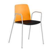 Origpic d af a — Choice – Plaststol med armstöd och vitt stativ