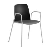 Origpic e f d — Choice – Plaststol med armstöd och vitt stativ