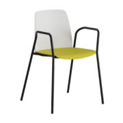 Origpic ce f — Choice – Plaststol med armstöd och svart stativ