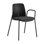 Origpic de — Choice – Stol med tygsits, armstöd och svart stativ