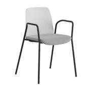 Origpic b — Choice – Stol med tygsits, armstöd och svart stativ