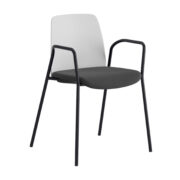 Origpic a b — Choice – Stol med tygsits, armstöd och svart stativ