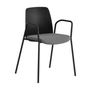 Origpic ab b — Choice – Stol med tygsits, armstöd och svart stativ