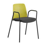 Origpic ee — Choice – Stol med tygsits, armstöd och svart stativ