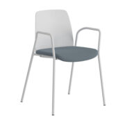 Origpic d — Choice stol –  Tygsits med armstöd – vit stativ