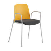 Origpic d a — Choice stol –  Tygsits med armstöd – vit stativ