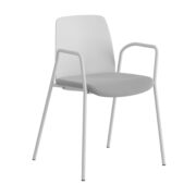 Origpic a c — Choice stol –  Tygsits med armstöd – vit stativ