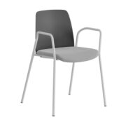 Origpic aa — Choice stol –  Tygsits med armstöd – vit stativ