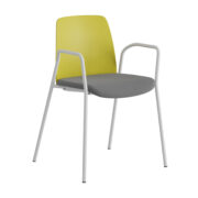 Origpic c ca — Choice stol –  Tygsits med armstöd – vit stativ