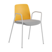 Origpic d a — Choice stol –  Tygsits med armstöd – vit stativ