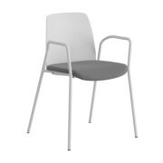 Origpic a df — Choice stol –  Tygsits med armstöd – vit stativ