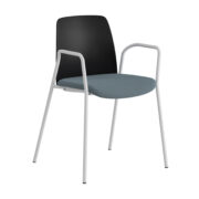 Origpic bfc c — Choice stol –  Tygsits med armstöd – vit stativ