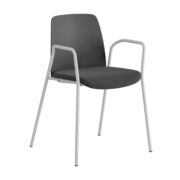 Origpic d c ee — Choice stol –  Tygsits med armstöd – vit stativ