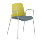 Origpic d c — Choice stol –  Tygsits med armstöd – vit stativ