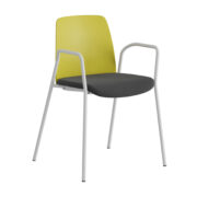 Origpic dc b — Choice stol –  Tygsits med armstöd – vit stativ