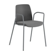 Origpic f — Choice – Stol med tygsits, armstöd och silver stativ