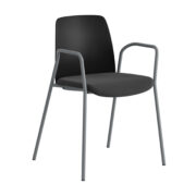 Origpic — Choice – Stol med tygsits, armstöd och silver stativ