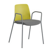 Origpic f — Choice – Stol med tygsits, armstöd och silver stativ