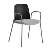 Origpic — Choice – Stol med tygsits, armstöd och silver stativ