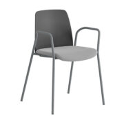 Origpic a d — Choice – Stol med tygsits, armstöd och silver stativ