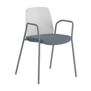 Origpic c c — Choice – Stol med tygsits, armstöd och silver stativ