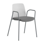 Origpic ca e a — Choice – Stol med tygsits, armstöd och silver stativ