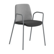 Origpic a c c — Choice stol – Tygklädd med armsstöd  – silver stativ