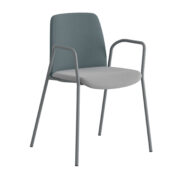 Origpic d ed — Choice stol – Tygklädd med armsstöd  – silver stativ