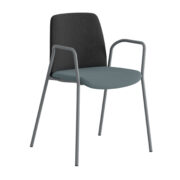 Origpic d b — Choice stol – Tygklädd med armsstöd  – silver stativ