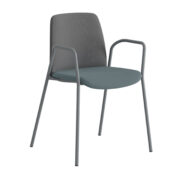 Origpic b — Choice stol – Tygklädd med armsstöd  – silver stativ