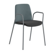 Origpic c — Choice stol – Tygklädd med armsstöd  – silver stativ