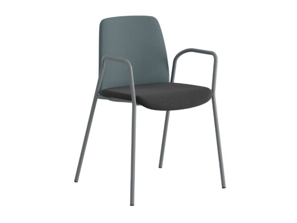 Origpic d f — Choice stol – Tygklädd med armsstöd  – silver stativ