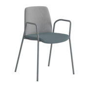 Origpic a dc — Choice stol – Tygklädd med armsstöd  – silver stativ