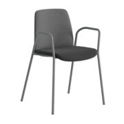 Origpic d — Choice stol – Tygklädd med armsstöd  – silver stativ