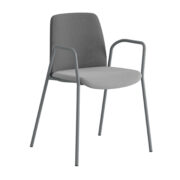 Origpic d e d — Choice stol – Tygklädd med armsstöd  – silver stativ